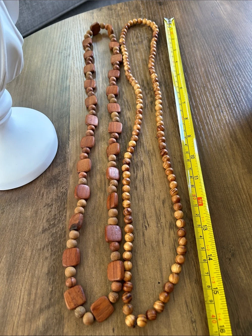 Handcrafted Wooden Bead Statement Necklaces in Warm Brown